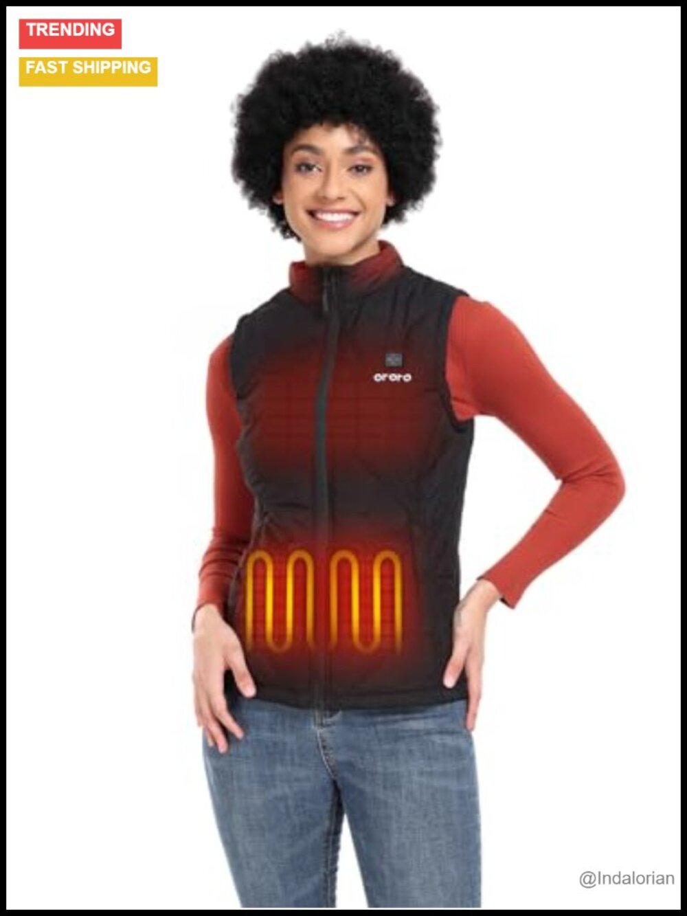 ORORO Women's Quilted Lightweight Heated Vest with Battery